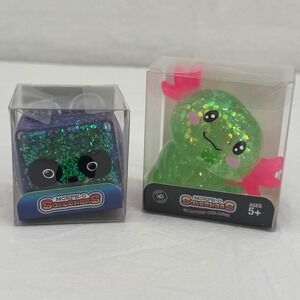 Morph-O Squashers Glitter Squishy Toy Set- Green Axolotl & Panda Fidgets 2 Pack